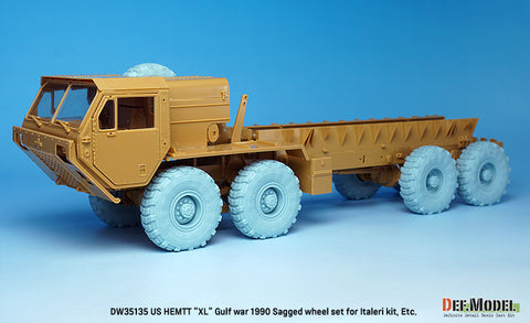 DEFモデル DW35135 1/35 現用 アメリカ M977 HEMTT(重高機動戦術トラック) 自重変形タイヤセット(ミシュランXL)湾岸戦争1990年(イタレリ等用)(4種各2個+スペアタイヤ1個入り,マスキングシール付き)