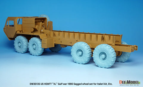 DEFモデル DW35135 1/35 現用 アメリカ M977 HEMTT(重高機動戦術トラック) 自重変形タイヤセット(ミシュランXL)湾岸戦争1990年(イタレリ等用)(4種各2個+スペアタイヤ1個入り,マスキングシール付き)