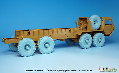 DEFモデル DW35135 1/35 現用 アメリカ M977 HEMTT(重高機動戦術トラック) 自重変形タイヤセット(ミシュランXL)湾岸戦争1990年(イタレリ等用)(4種各2個+スペアタイヤ1個入り,マスキングシール付き)