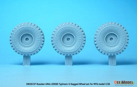 DEFモデル DW35137 1/35 現用 ロシア ウラル 63095 タイフーン-U MRAP 自重変形タイヤセット(RPGモデル用)(3種各2個入り,マスキングシール付き)