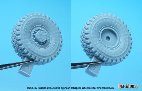 DEFモデル DW35137 1/35 現用 ロシア ウラル 63095 タイフーン-U MRAP 自重変形タイヤセット(RPGモデル用)(3種各2個入り,マスキングシール付き)