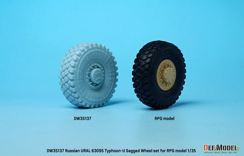 DEFモデル DW35137 1/35 現用 ロシア ウラル 63095 タイフーン-U MRAP 自重変形タイヤセット(RPGモデル用)(3種各2個入り,マスキングシール付き)