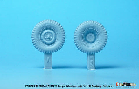DEFモデル DW35138 1/35 現用 アメリカ M151A1/A2 マット 小型多用途トラック 自重変形タイヤセット”後期型”(タミヤ/アカデミー用)(4個+スペアタイヤ1個入り,マスキングシール付き,レジンパーツ付き)