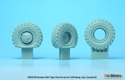 DEFモデル DW35139 1/35 現用 ロシア GAZ-233014 STS ティーグル(タイガー) 装輪装甲車 パンクしたタイヤセット(モンモデル/エクザクト/ズベズダ用)(パンクタイヤ4種各1個+スペアタイヤ,マスキングシール付き)
