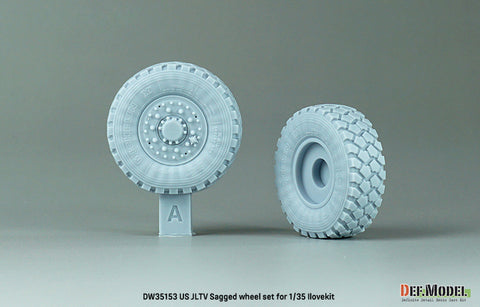 DEFモデル DW35153 1/35 現用 アメリカ JLTV(統合軽戦術車両) 自重変形タイヤセット(アイラブキット用)(2種各2個+スペアタイヤ1個入り,マスキングシール付き)