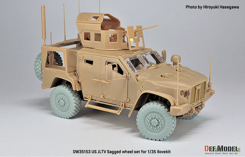DEFモデル DW35153 1/35 現用 アメリカ JLTV(統合軽戦術車両) 自重変形タイヤセット(アイラブキット用)(2種各2個+スペアタイヤ1個入り,マスキングシール付き)