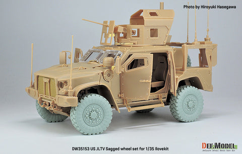 DEFモデル DW35153 1/35 現用 アメリカ JLTV(統合軽戦術車両) 自重変形タイヤセット(アイラブキット用)(2種各2個+スペアタイヤ1個入り,マスキングシール付き)