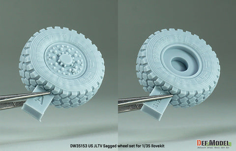 DEFモデル DW35153 1/35 現用 アメリカ JLTV(統合軽戦術車両) 自重変形タイヤセット(アイラブキット用)(2種各2個+スペアタイヤ1個入り,マスキングシール付き)