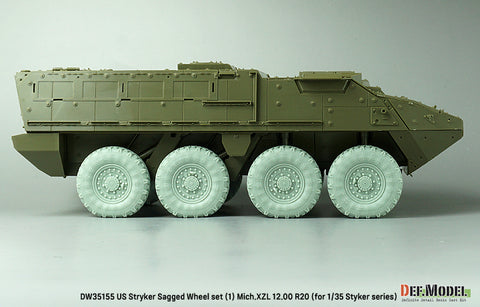 DEFモデル DW35155 1/35 現用 アメリカ M1126 ストライカー 装甲車 自重変形タイヤセット(1)(ミシュランXML)(AFVクラブ/トランペッター用)(8個入り,マスキングシール付き)