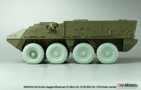 DEFモデル DW35155 1/35 現用 アメリカ M1126 ストライカー 装甲車 自重変形タイヤセット(1)(ミシュランXML)(AFVクラブ/トランペッター用)(8個入り,マスキングシール付き)