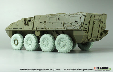 DEFモデル DW35155 1/35 現用 アメリカ M1126 ストライカー 装甲車 自重変形タイヤセット(1)(ミシュランXML)(AFVクラブ/トランペッター用)(8個入り,マスキングシール付き)