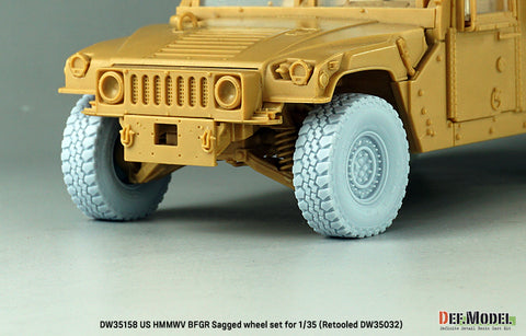 DEFモデル DW35158 1/35 現用 アメリカ M1151 ハンビー 自重変形タイヤセット(BFグッドリッチ)(アカデミー用)(2種各2個+スペアタイヤ1個入り,マスキングシール付き)