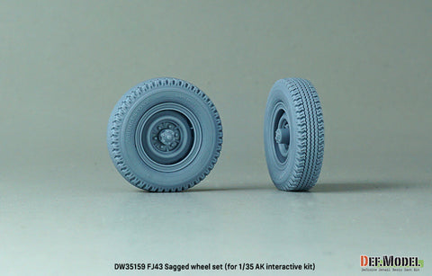 DEFモデル DW35159 1/35 現用 FJ43 SUV 自重変形タイヤセット(ブリヂストン)(AKインタラクティブ用)(2種各2個+スペアタイヤ1個入り,マスキングシール付き)
