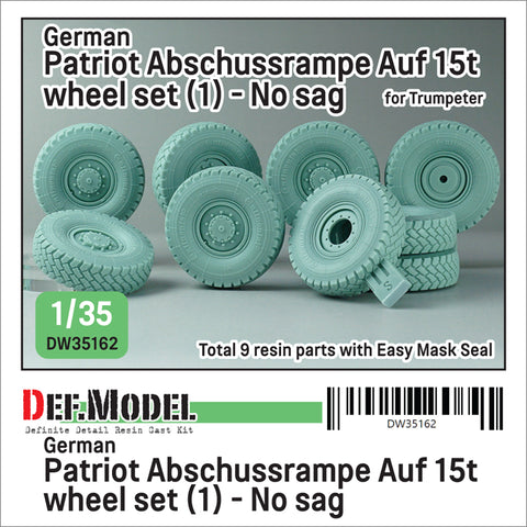 DEFモデル DW35162 1/35 現用 ドイツ ペトリオット搭載 MAN 8輪トラック リフトアップ状態タイヤセット(1)(コンチネンタルHCS)(トランペッター用)(4種各2個+スペアタイヤ1個入り,マスキングシール付き)