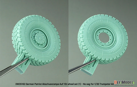 DEFモデル DW35162 1/35 現用 ドイツ ペトリオット搭載 MAN 8輪トラック リフトアップ状態タイヤセット(1)(コンチネンタルHCS)(トランペッター用)(4種各2個+スペアタイヤ1個入り,マスキングシール付き)