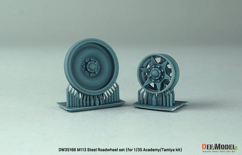 DEFモデル DW35166 1/35 現用 アメリカ M113 装甲兵員輸送車 鋼製ホイールセット(タミヤ/アカデミー用)(転輪10個(外側転輪のみ),スペアホイール2個,誘導輪2個,レジン製)