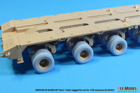 DEFモデル DW35168 1/35 現用 アメリカ M1000 HET(重機輸送用)セミトレーラー 自重変形タイヤセット(ホビーボス85502用)(40個+スペアタイヤ2個入り)