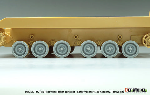 DEFモデル DW35171 1/35 現用 アメリカ M2/M3 ブラッドレー ホイールセット”初期型”(タミヤ/アカデミー用)(転輪12個(外側転輪のみ),スペアホイール2個,レジン製)