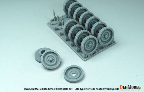 DEFモデル DW35172 1/35 現用 アメリカ M2/M3 ブラッドレー ホイールセット”後期型”(タミヤ/アカデミー用)(転輪12個(外側転輪のみ),スペアホイール2個,レジン製)