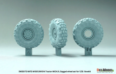 DEFモデル DW35173 1/35 現用 NATO M1001/M1014 MAN トラクター 自重変形タイヤセット(ミシュランXL)(アイラブキット用)(8種各1個+スペアタイヤ1個入り,マスキングシール付き)