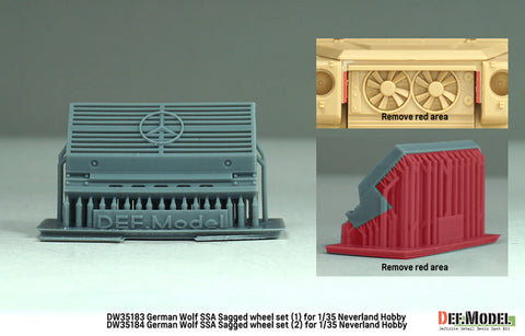 DEFモデル DW35183 1/35 現用 ドイツ ゲレンデヴァーゲン ウルフ SSA 自重変形タイヤセット(1)(ネバーランドホビー用)(2種各2個+スペアタイヤ1個入り,レジン製フロントグリル,マスキングシール付き)