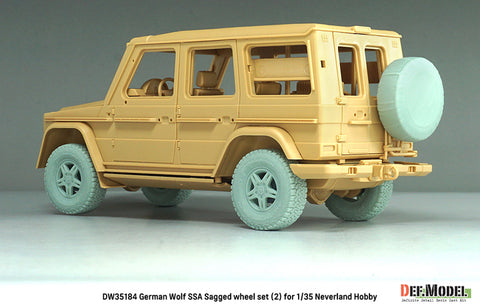 DEFモデル DW35184 1/35 現用 ドイツ ゲレンデヴァーゲン ウルフ SSA 自重変形タイヤセット(2)(ネバーランドホビー用)(2種各2個+スペアタイヤ1個入り,レジン製フロントグリル,マスキングシール付き)