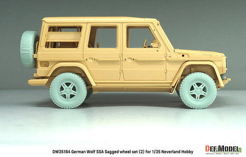 DEFモデル DW35184 1/35 現用 ドイツ ゲレンデヴァーゲン ウルフ SSA 自重変形タイヤセット(2)(ネバーランドホビー用)(2種各2個+スペアタイヤ1個入り,レジン製フロントグリル,マスキングシール付き)