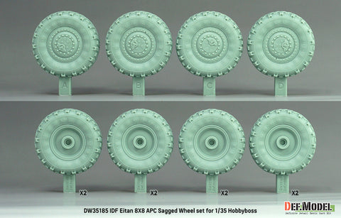 DEFモデル DW35185 1/35 現用 イスラエル エイタン 装甲兵員輸送車 自重変形タイヤセット(1)(ミシュランXML)(ホビーボス用)(4種各2個入り,マスキングシール付き)