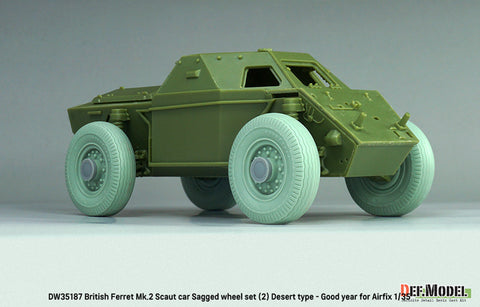 DEFモデル DW35187 1/35 イギリス軍偵察車フェレット Mk.2用 砂漠仕様・荷重変形ホイールセット(エアフィックス 1/35スケール用)