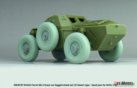 DEFモデル DW35187 1/35 イギリス軍偵察車フェレット Mk.2用 砂漠仕様・荷重変形ホイールセット(エアフィックス 1/35スケール用)