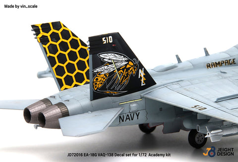 DEFモデル JD72016 1/72 EA-18G グラウラー デカールセット - VAQ-138 イエロー・ジャケッツ(1/72 EA-18Gキット用)