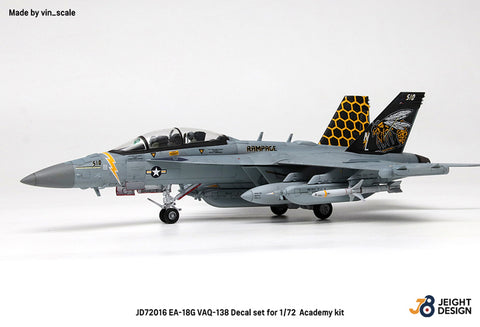 DEFモデル JD72016 1/72 EA-18G グラウラー デカールセット - VAQ-138 イエロー・ジャケッツ(1/72 EA-18Gキット用)