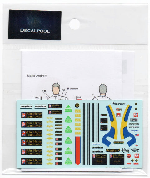 デカールプール DP016 1/20 ロータス 78 JPS '78 ドライバー & ピットクルーチーム