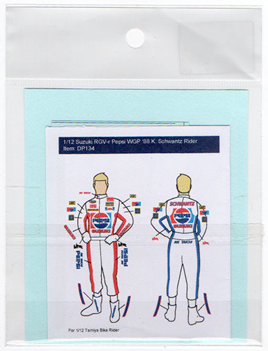 デカールプール DP134 1/12 スズキ ペプシ K. Schwantz ライダー '88