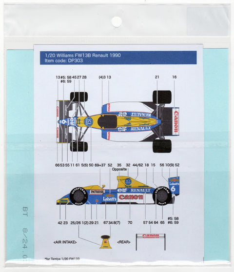 デカールプール DP303 1/20 ウィリアムズ FW13B 1990