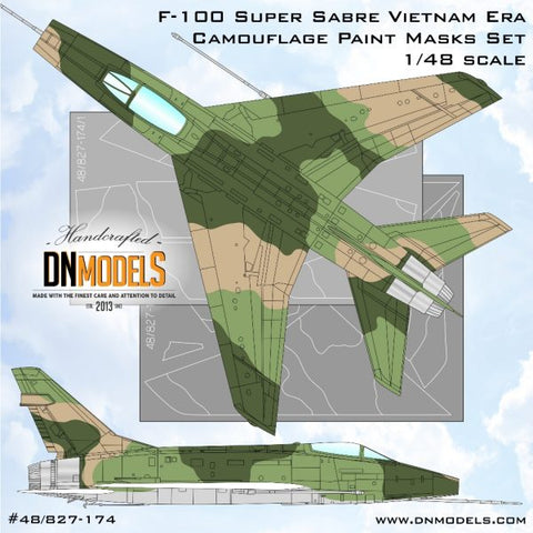DNモデル 48/827-174 1/48 F-100 スーパーセイバー ベトナム時代 カモフラージュ ペイントマスクセット