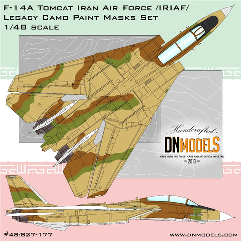 DNモデル 48/827-177 1/48 F-14A トムキャット イラン空軍 /IRIAF/ レガシーカモ ペイントマスクセット 1/48