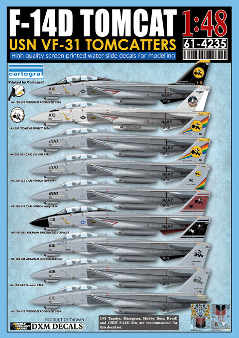DXM 61-4235 1/48 アメリカ海軍 F-14D トムキャット VF-31 トムキャッターズ