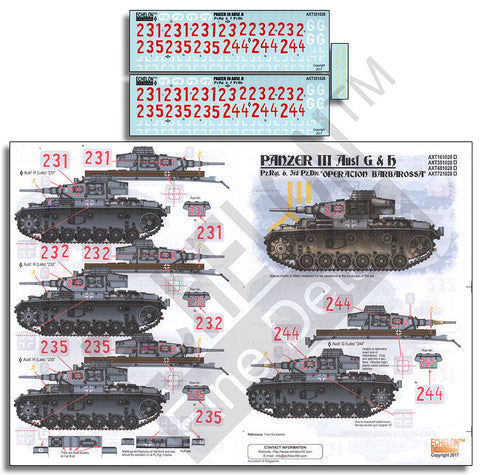 エシュロン AXT351028 1/35 第6装甲連隊のIII号戦車 バルバロッサ作戦