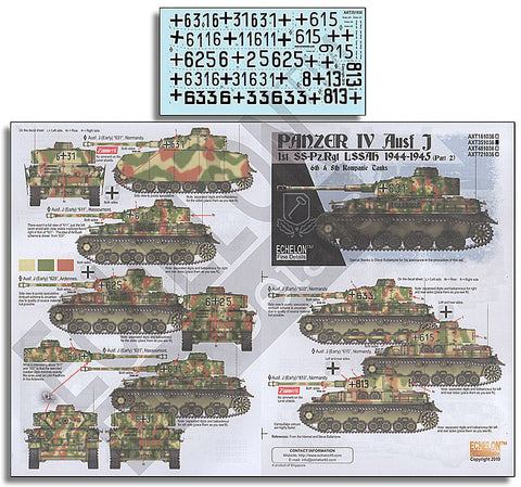 エシュロン AXT351036 1/35 武装親衛隊 第1SS機甲師団(LAH)所属のIV号戦車J型1944-45年パート2