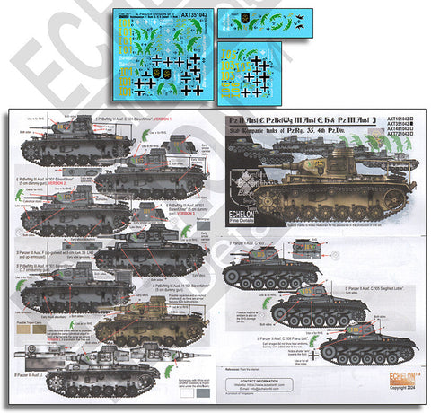 エシュロン AXT351042 1/35 第4装甲師団のII号戦車・III号戦車