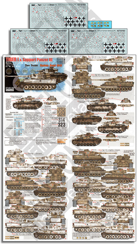 エシュロン AXT351053 1/35 第503重戦車大隊のタイガーI戦車とIII号戦車M/N型 ドン軍集団 1943年