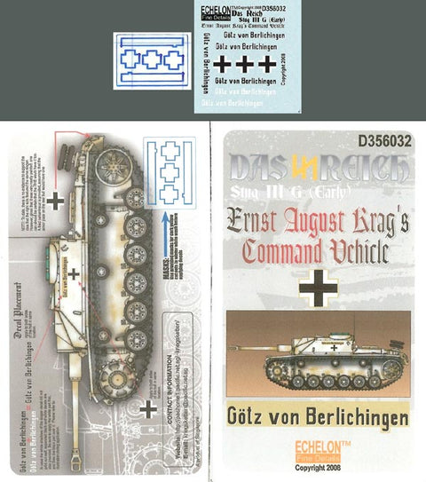 エシュロン D356032 1/35 Ernst August Krag搭乗 III号突撃砲G初期型 Das Reich