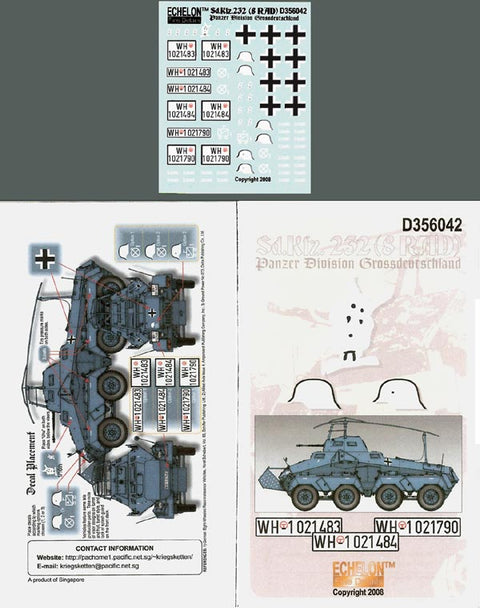 エシュロン D356042 1/35 グロスドイッチュランド師団所属sd.kfz.232(8輪)用