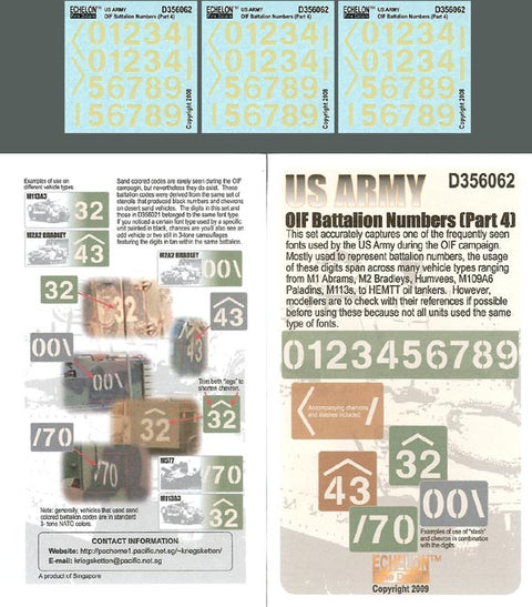 エシュロン D356062 1/35 U.S.Army OIF 大隊ナンバーセット(Part4)