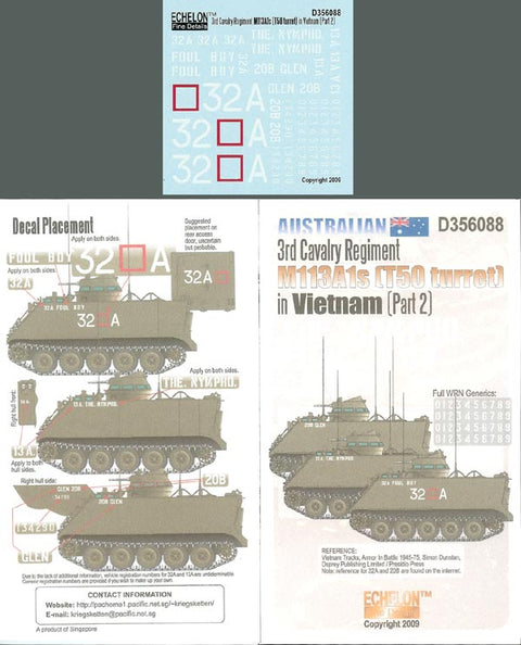 エシュロン D356088 1/35 オーストラリア 第3騎兵連隊 M113A1(T50砲塔)ベトナム戦(Part2)