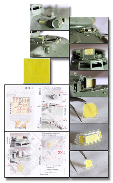エシュロン D356160 1/35 AMX30B & AUF1 155mm自走榴弾砲 マスキングシートセット(モンモデル用)
