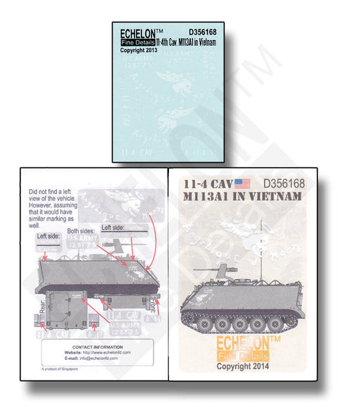 エシュロン D356168 1/35 ベトナムの第11機甲騎兵連隊 第4スコードロン M113A1