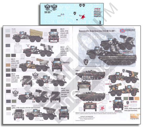 エシュロン D356202 1/35 ノヴォロシア連邦のAFV(ウクライナ・ロシア危機)Part.6:BM-21・BMP-1