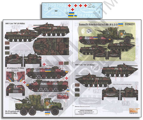 エシュロン D356231 1/35 ウクライナ軍のAFV(ウクライナ・ロシア危機)Part.9:BMD-1, MT-LB & ZIL-131